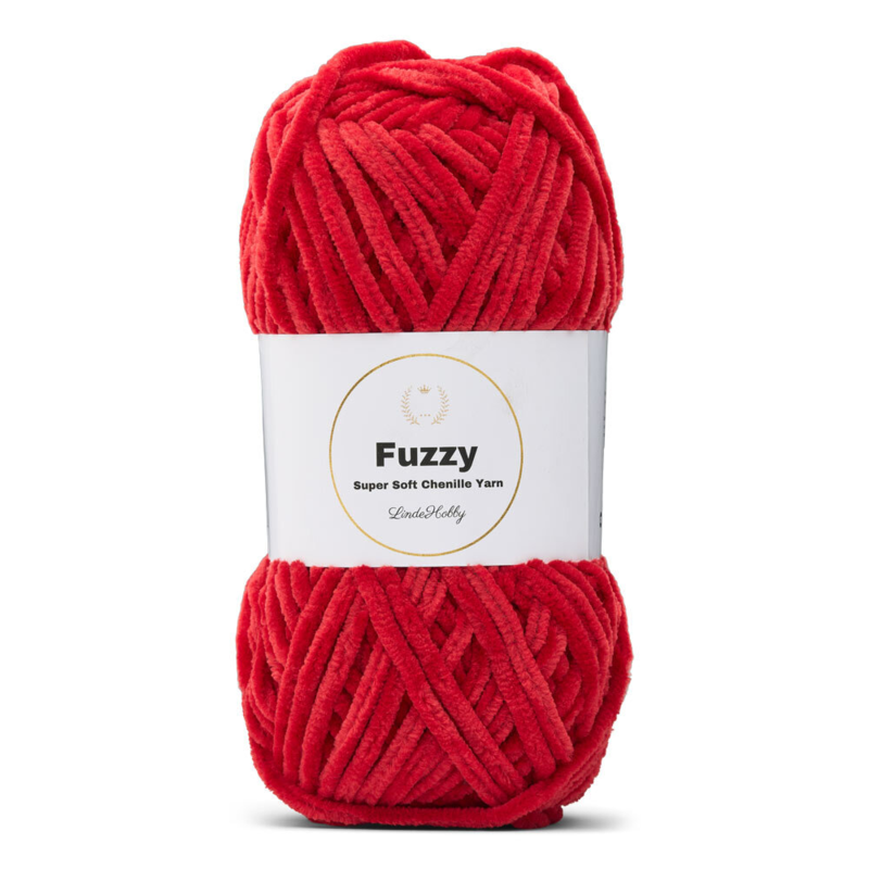 LindeHobby Fuzzy Chenille 27 Rubinrød