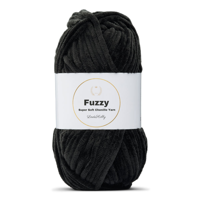 LindeHobby Fuzzy Chenille 02 Svart