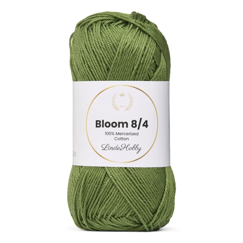 LindeHobby Bloom 8/4 Mercerized Cotton 20 Olivengrønn