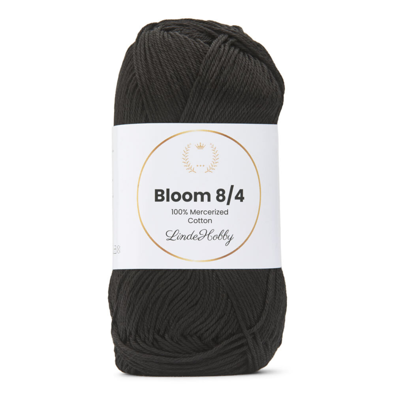 LindeHobby Bloom 8/4 Mercerized Cotton 01 Svart