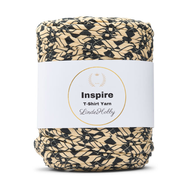 LindeHobby Inspire Print 172 Gul med svart mønster
