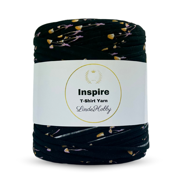 LindeHobby Inspire Print 128 Svart med fargerike sopper