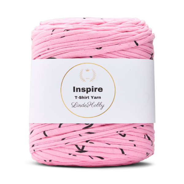LindeHobby Inspire Print 173 Lys rosa med svart mønster