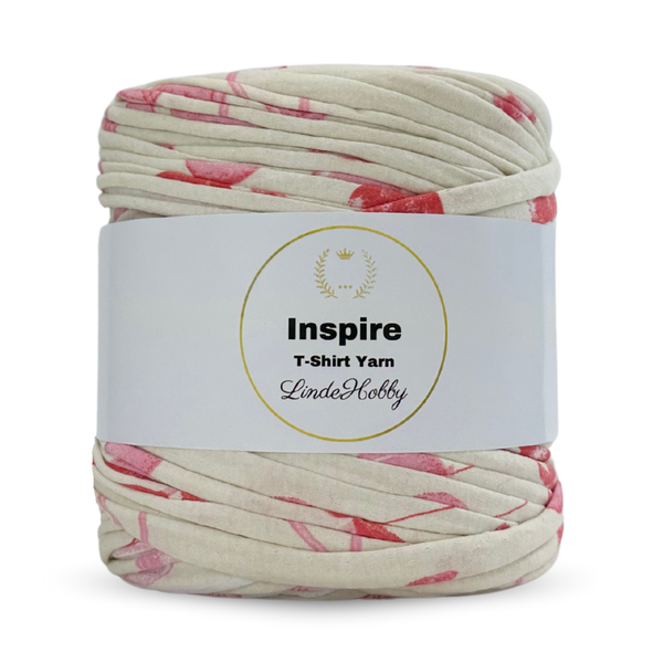 LindeHobby Inspire Print 18 Råhvit med flamingoer
