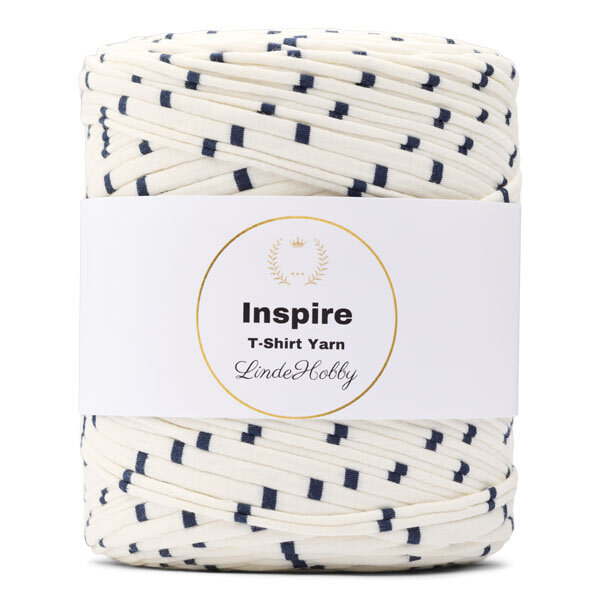 LindeHobby Inspire Print 162 Hvit med smale svarte striper