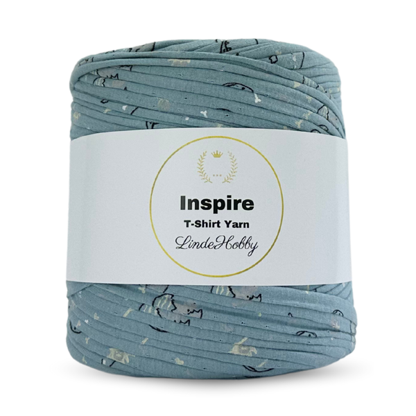 LindeHobby Inspire Print 53 Dueblå med dinosaurer