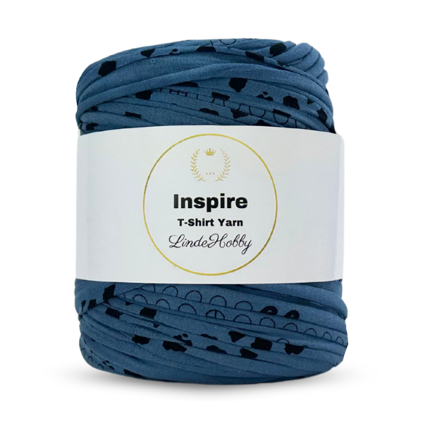 LindeHobby Inspire Print 154 Mørkeblå med ku- og sirkelmønster