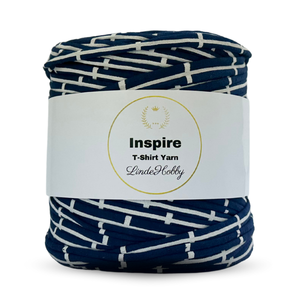 LindeHobby Inspire Print 35 Hvit med blå rektangler