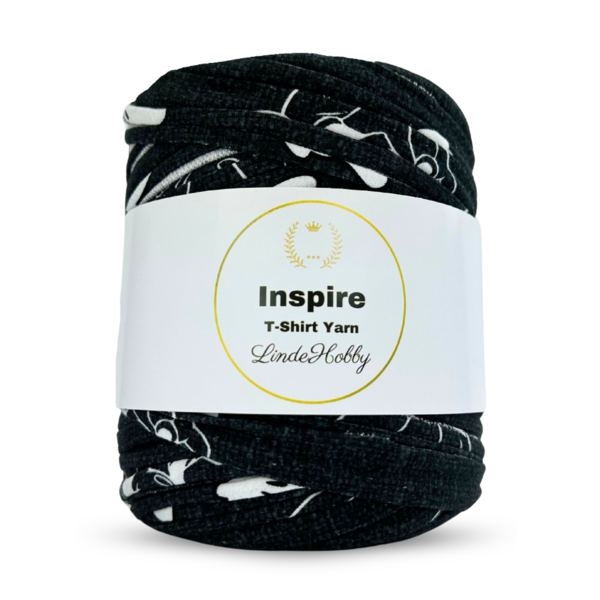 LindeHobby Inspire Print 09 Mørk grå med hvit Mickey Mouse