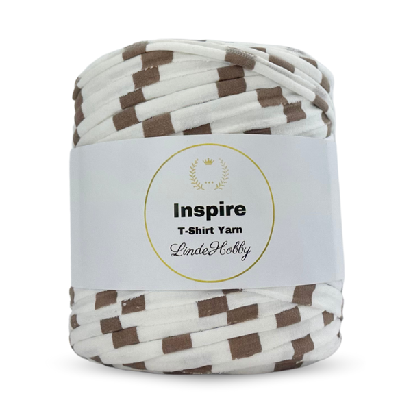 LindeHobby Inspire Print 36 Hvit med brede lysebrune striper
