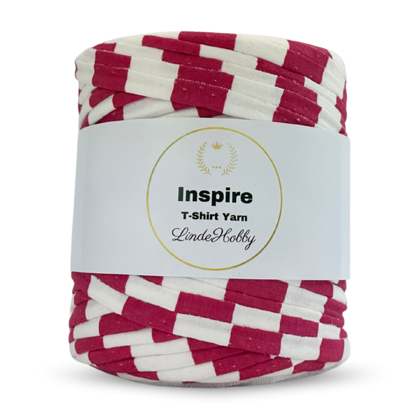 LindeHobby Inspire Print 17 Hvit med brede røde striper