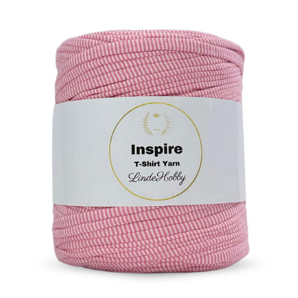 LindeHobby Inspire Print 99 Rosa- og hvitstripet
