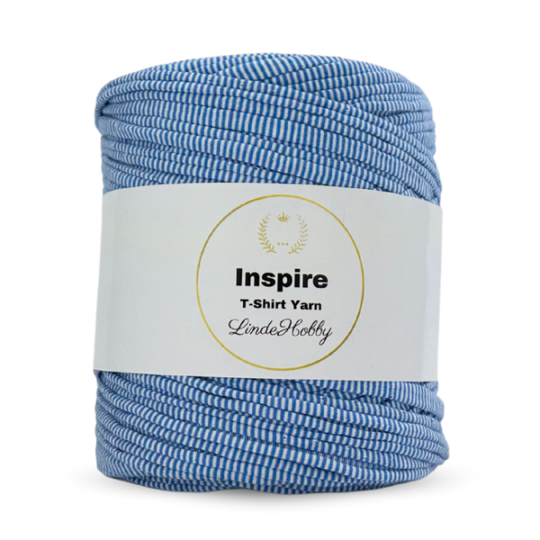 LindeHobby Inspire Print 84 Hvit- og blåstripet