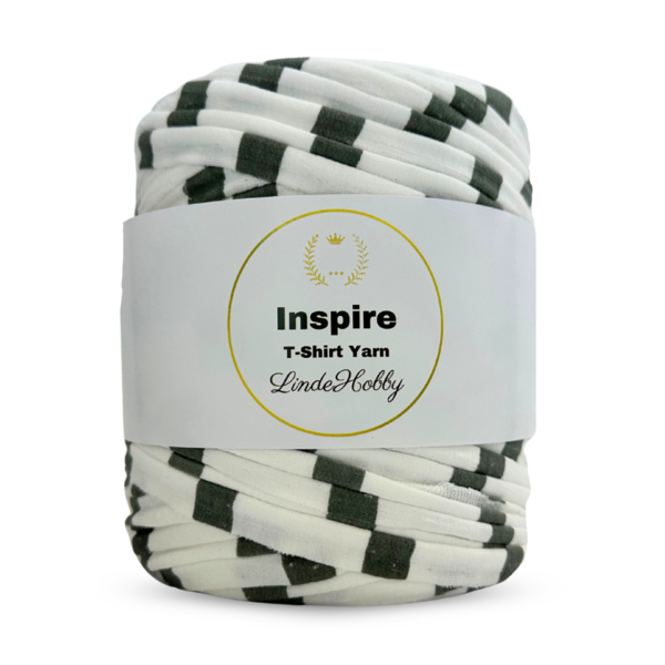 LindeHobby Inspire Print 02 Hvit med brede grønne striper