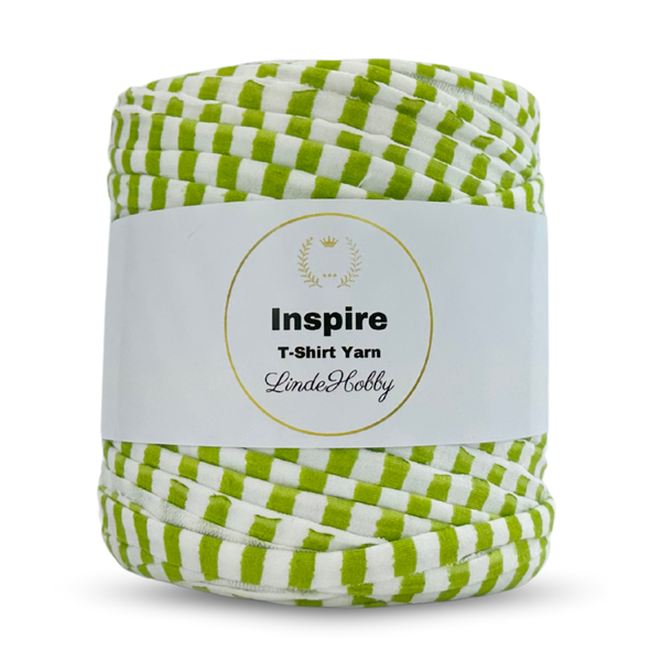 LindeHobby Inspire Print 12 Hvit- og lysegrønnstripet