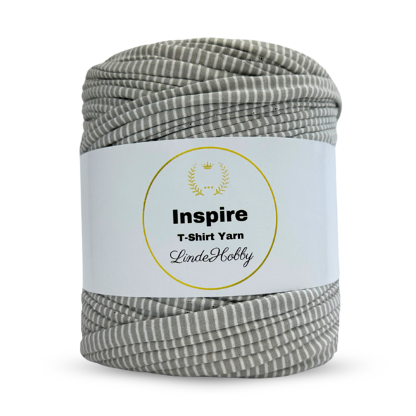 LindeHobby Inspire Print 03 Grå med smale hvite striper