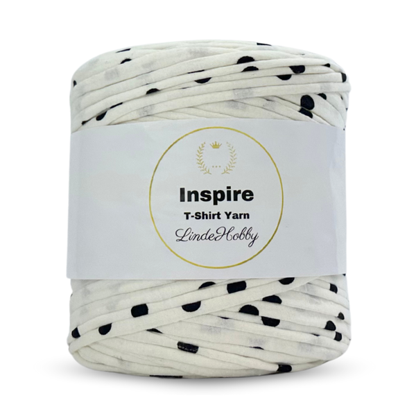 LindeHobby Inspire Print 122 Hvit med svarte prikker