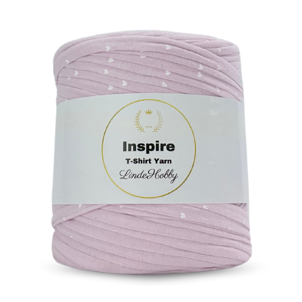 LindeHobby Inspire Print 109 Rosa med hvite hjerter