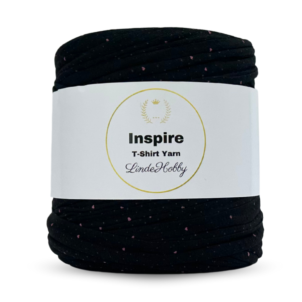 LindeHobby Inspire Print 61 Svart med rosa hjerter