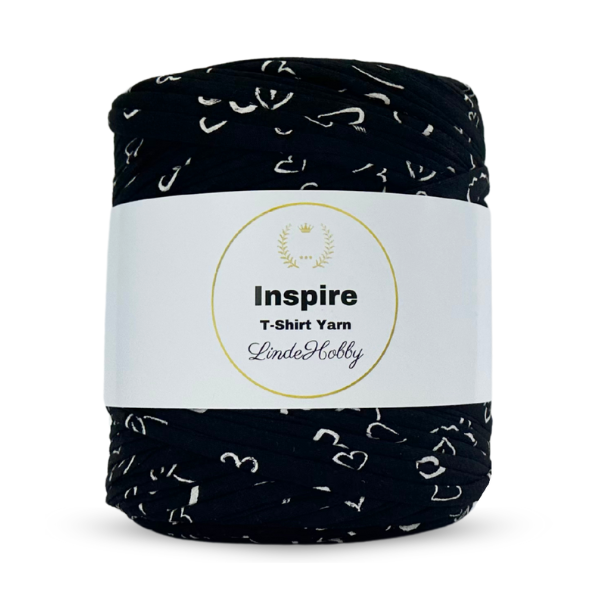 LindeHobby Inspire Print 175 Svart med grafiske hjerter