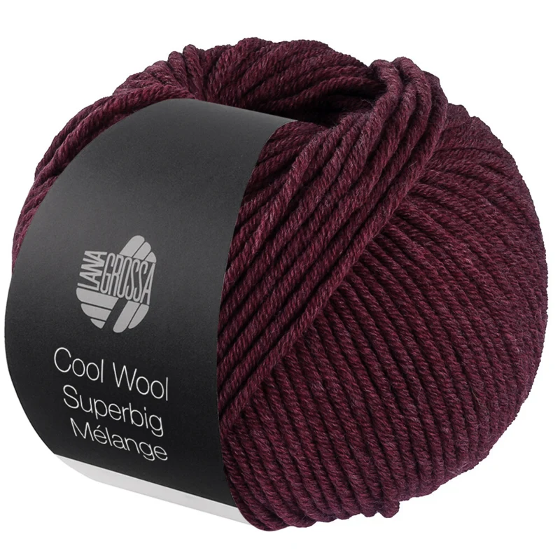 Lana Grossa Cool Wool Superbig 221 Svartrød melert