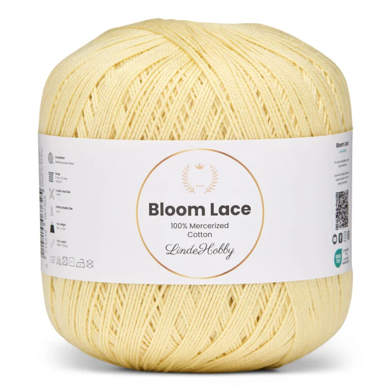 LindeHobby Bloom Lace Mercerized Cotton 21 Myk gul