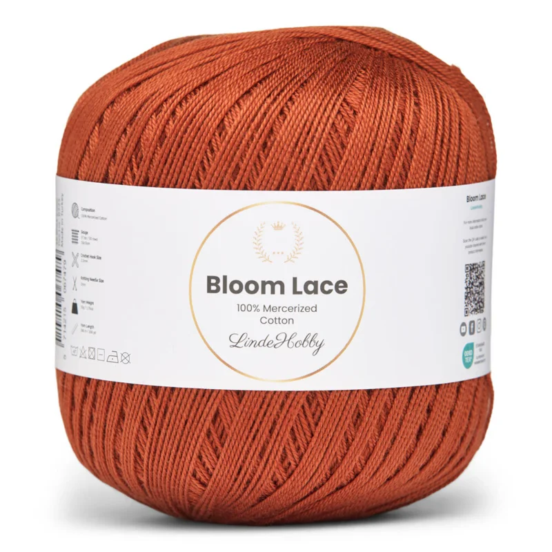 LindeHobby Bloom Lace Mercerized Cotton 36 Mursteinsfarge