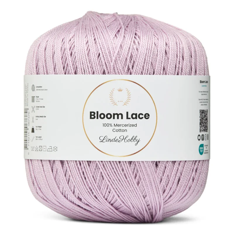 LindeHobby Bloom Lace Mercerized Cotton 26 Klar lilla