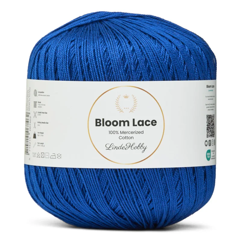 LindeHobby Bloom Lace Mercerized Cotton 35 Kongeblå