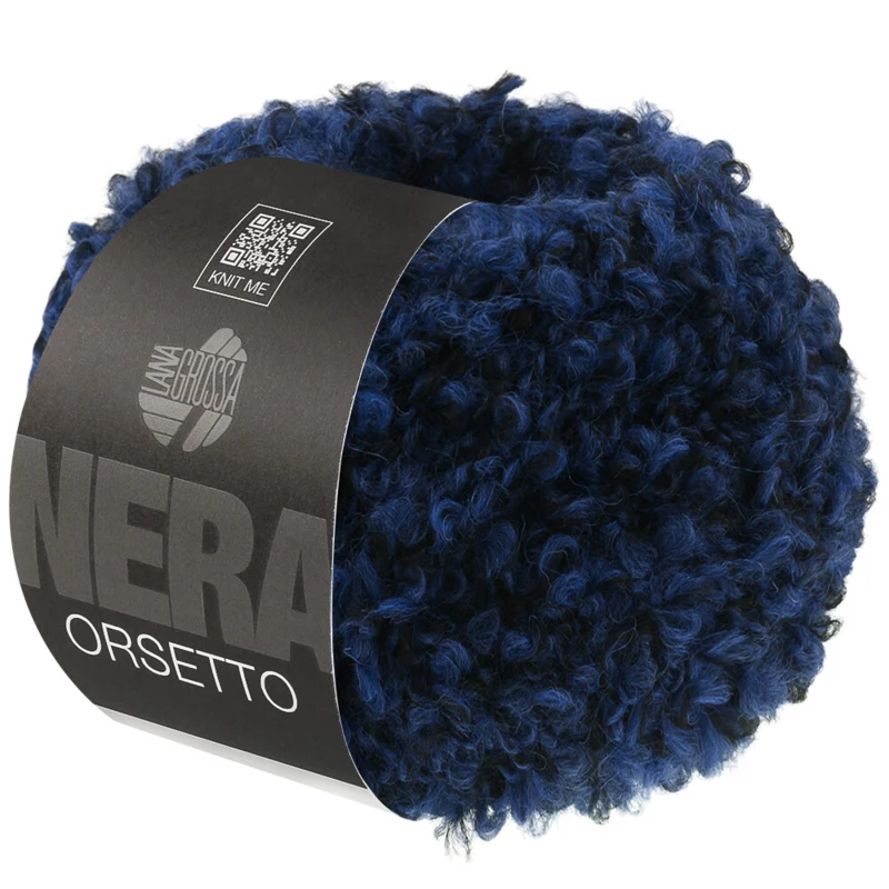 Lana Grossa Orsetto 107 Mørkeblå/Svart