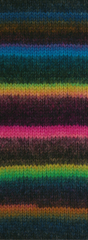 Lana Grossa Bomba 01 Mørkegrå/bjørnebær/oransje/gul-/mørkegrønn/blå