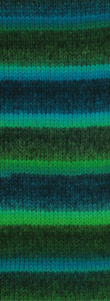 Lana Grossa Bomba 05 Mørk petrol/petrolgrønn/blå/lilla/nattblå/grønn