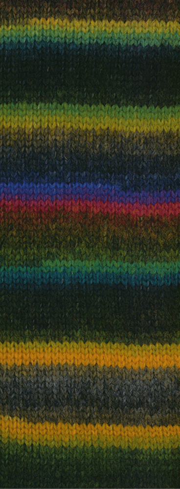 Lana Grossa Bomba 04 Rust/mørk petrol/-oliven/hvit-/grågrønn/lilla/bjørnebær/grågul