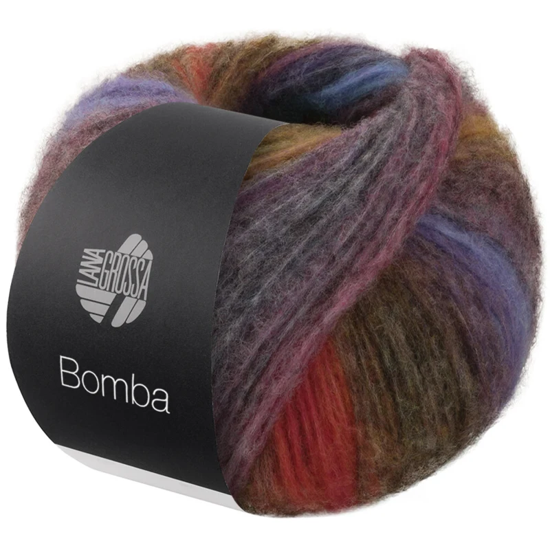 Lana Grossa Bomba 06 Flaske-/opalgrønn/aubergine/nattblå/mørk-/petrolblå