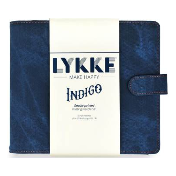 LYKKE Strømpepinnesett Indigo, Asurblå, 15 cm (4.00-9.00 mm)