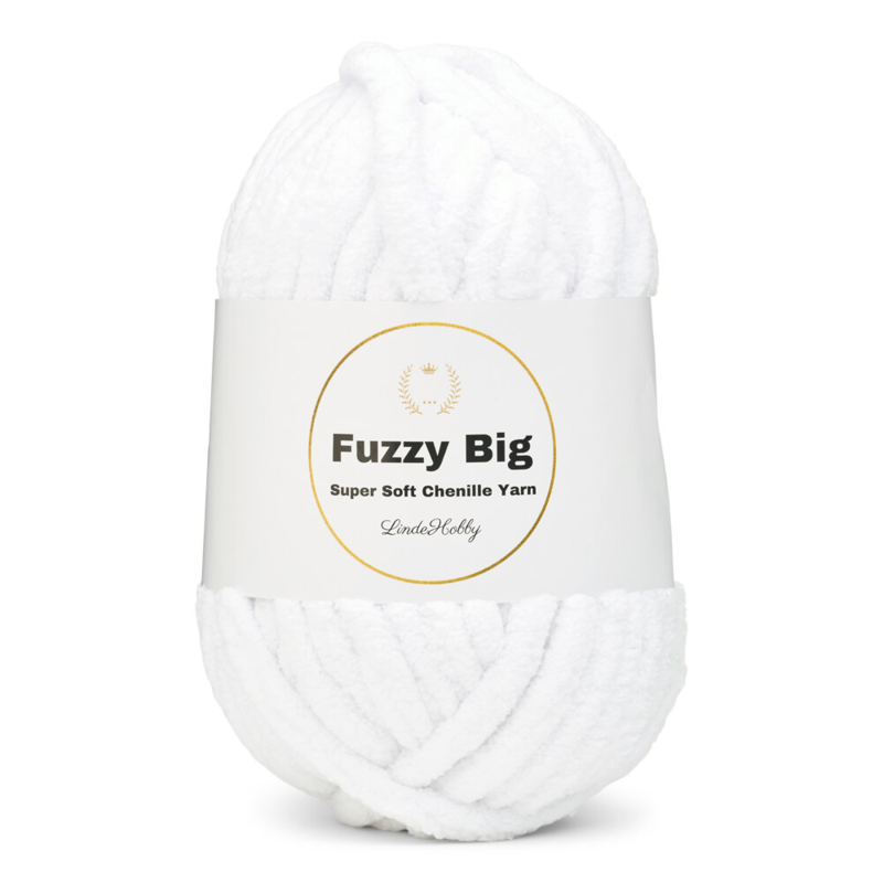LindeHobby Fuzzy Chenille BIG 01 Hvit