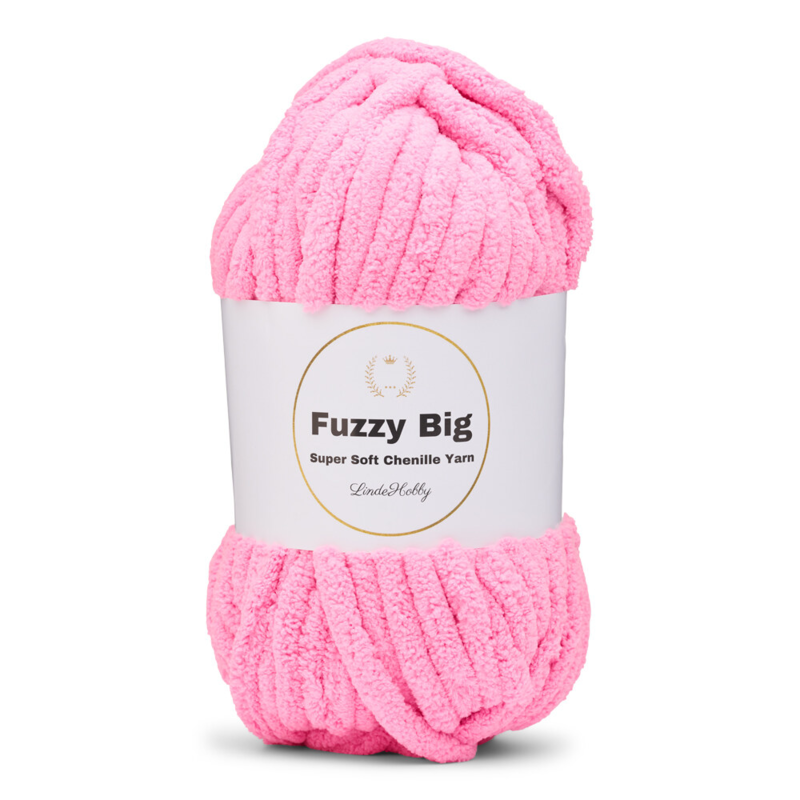 LindeHobby Fuzzy Chenille BIG 48 Neon lys rosa