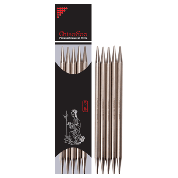ChiaoGoo Strømpepinner Rustfritt Stål (15 og 20 cm)