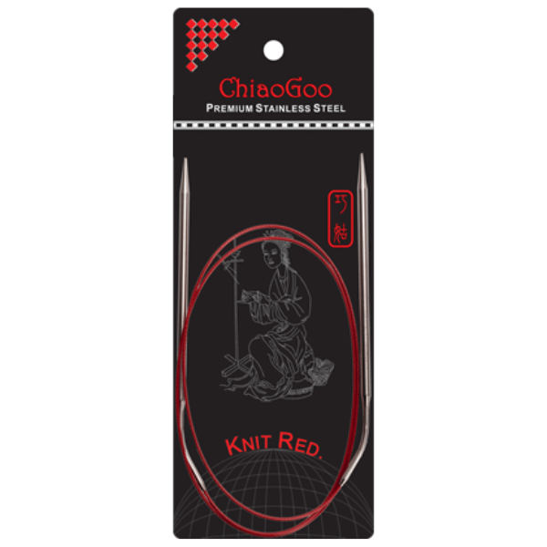 ChiaoGoo Rundpinner Knit Red Rustfritt Stål (23-100 cm) 100 cm