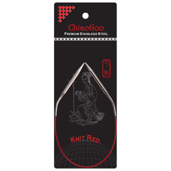 ChiaoGoo Rundpinner Knit Red Rustfritt Stål (23-100 cm) 30 cm