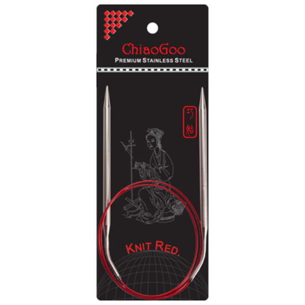 ChiaoGoo Rundpinner Knit Red Rustfritt Stål (23-100 cm) 80 cm