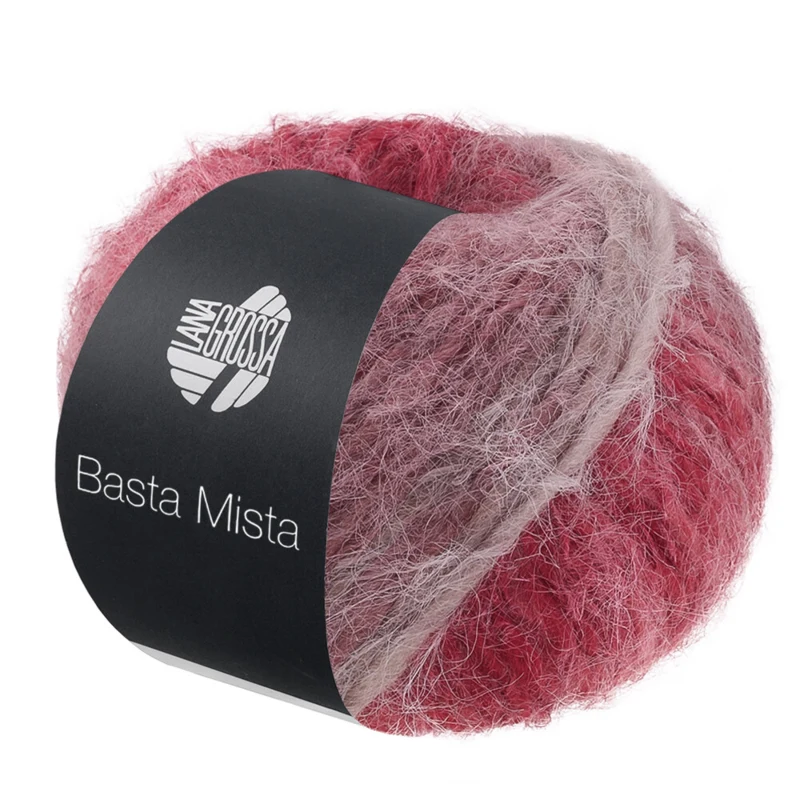 Lana Grossa Basta Mista 119 Burgunder/vinrød/grårød/taupe/gråbeige