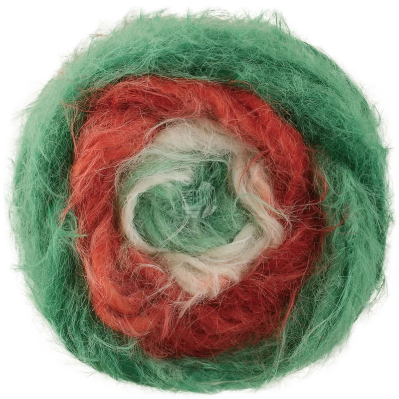 Lana Grossa Basta Mista 799 Grønn/Hvit/Rød