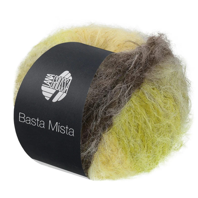 Lana Grossa Basta Mista 117 Gråbrun/taupe/gul/lysegul/lys olivengrønn