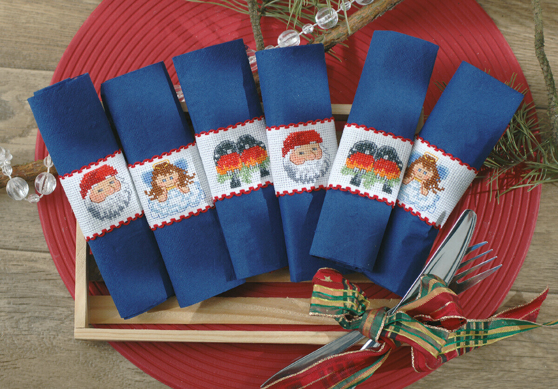 Broderisett Serviettringer Ø 6 cm