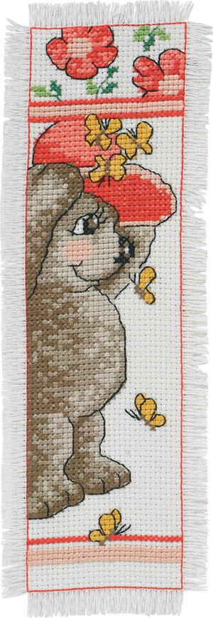 Broderisett Bamse med hatt 7 x 21 cm