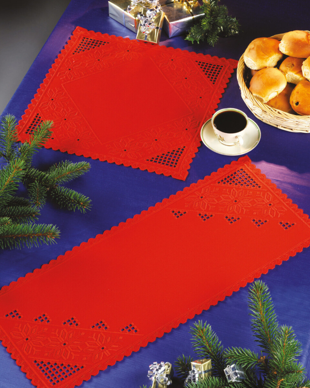 Broderisett Rød Hardangersøm 40 x 40 cm