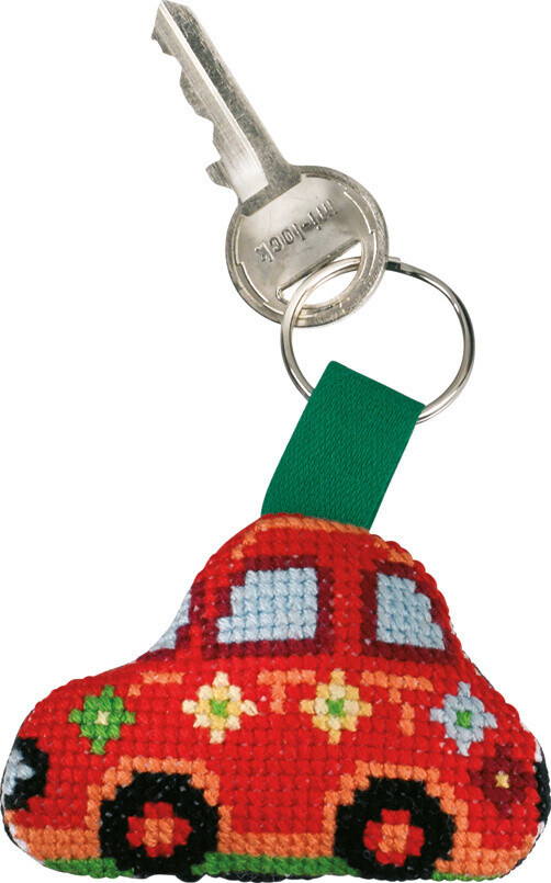 Broderisett Rød Fiat 7 x 5 cm