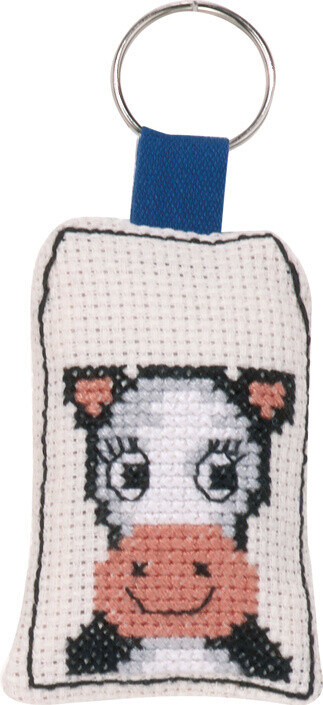 Broderisett Nøkkelring ku 5 x 7 cm