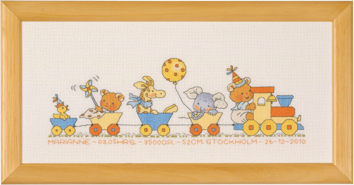 Broderisett Bobbi Happy Friends 33 x 15 cm